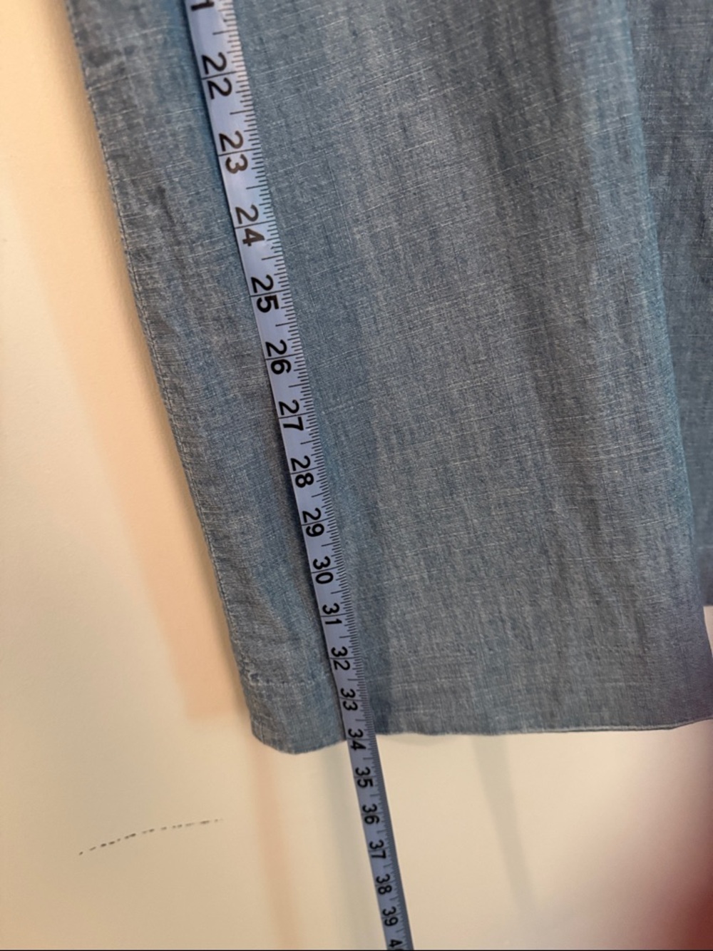JCREW Light Blue Chambray V-Neck Dress with Eyelet Flutter Sleeves - Picture 4 of 4